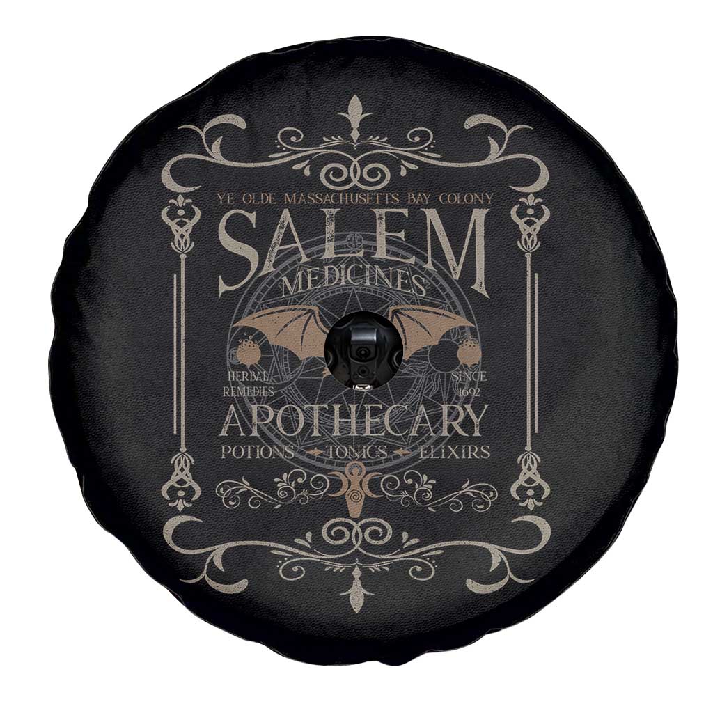 Halloween Salem Witch Spare Tire Cover Salem Medicines Apothecary Potions Tonics Elixirs - Wonder Print Shop
