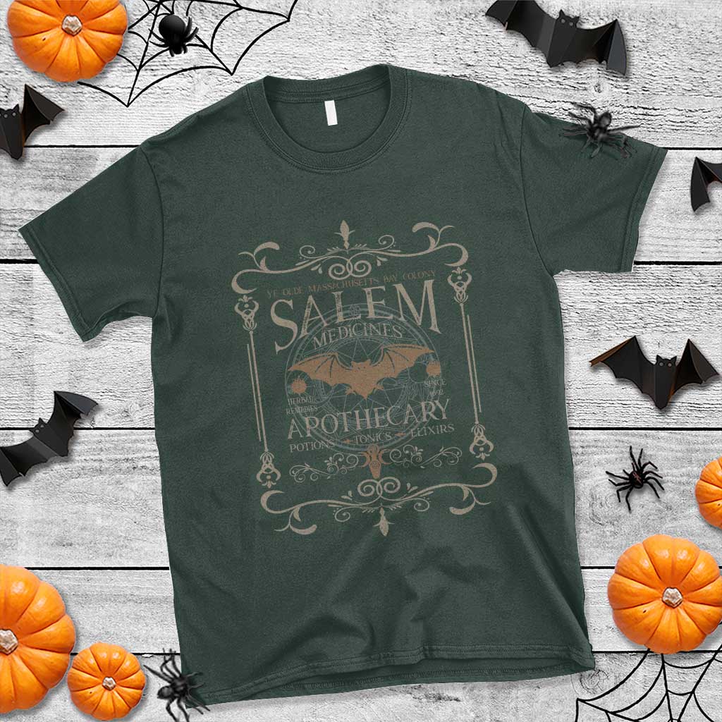 Halloween Salem Witch T Shirt Salem Medicines Apothecary Potions Tonics Elixirs - Wonder Print Shop