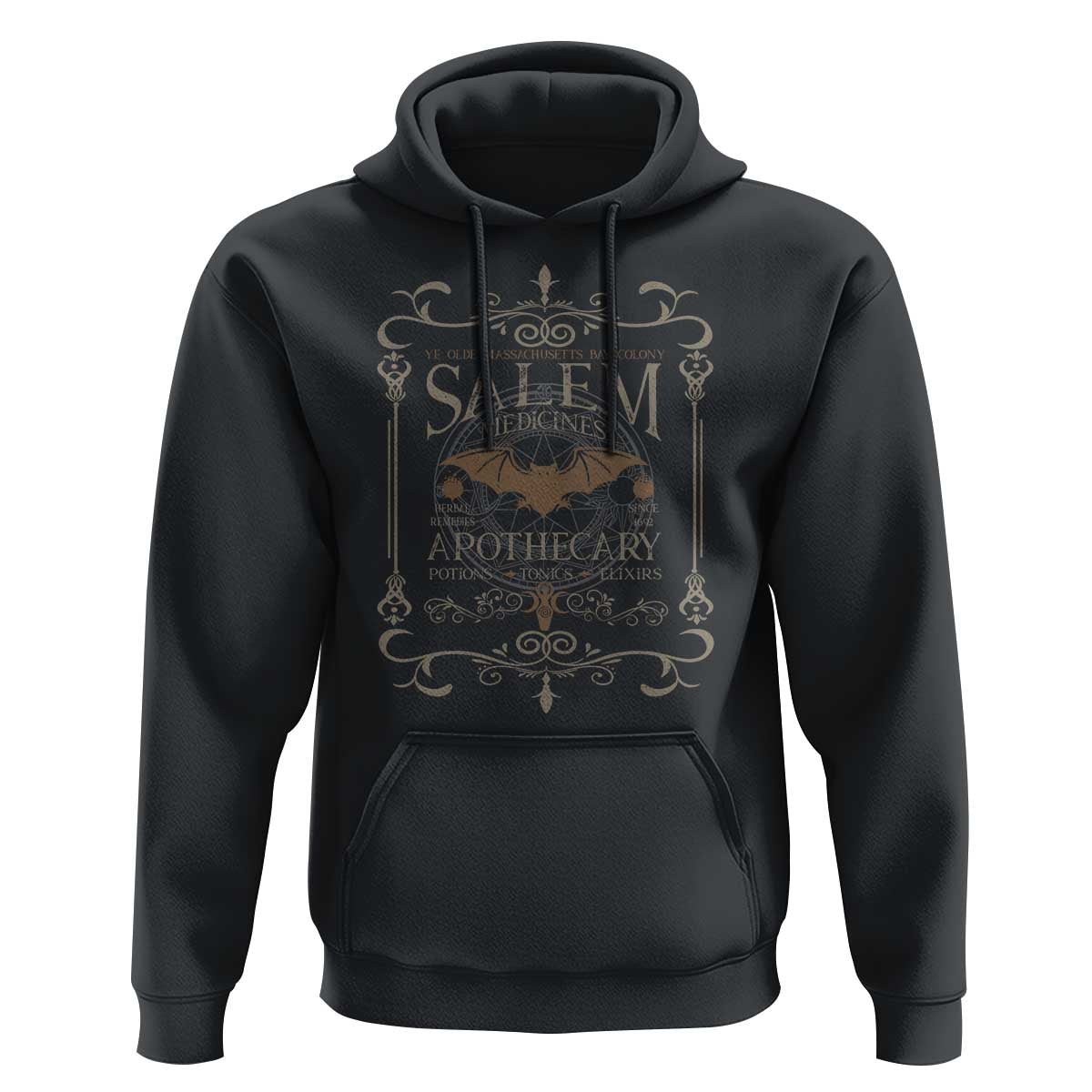 Halloween Salem Witch Hoodie Salem Medicines Apothecary Potions Tonics Elixirs - Wonder Print Shop