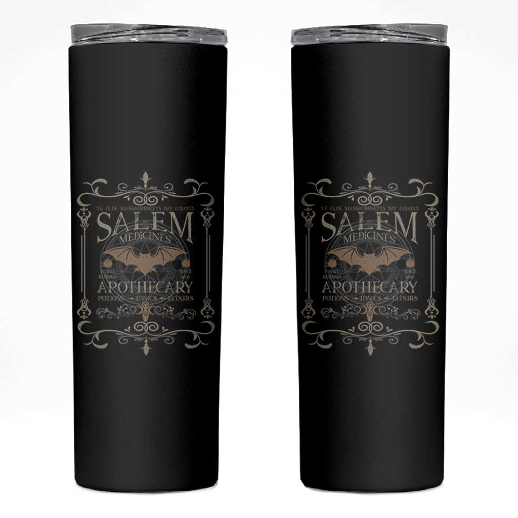 Halloween Salem Witch Skinny Tumbler Salem Medicines Apothecary Potions Tonics Elixirs - Wonder Print Shop