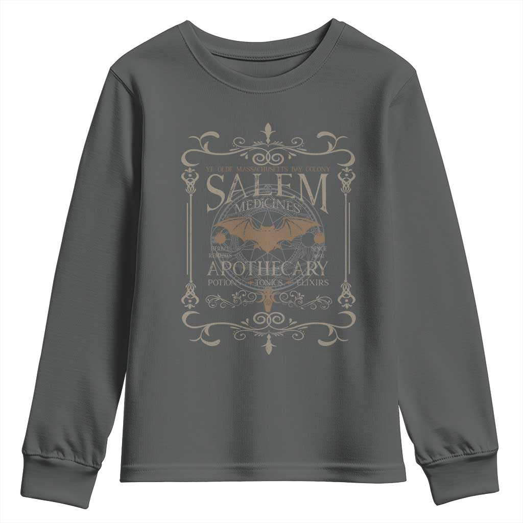 Halloween Salem Witch Youth Sweatshirt Salem Medicines Apothecary Potions Tonics Elixirs - Wonder Print Shop