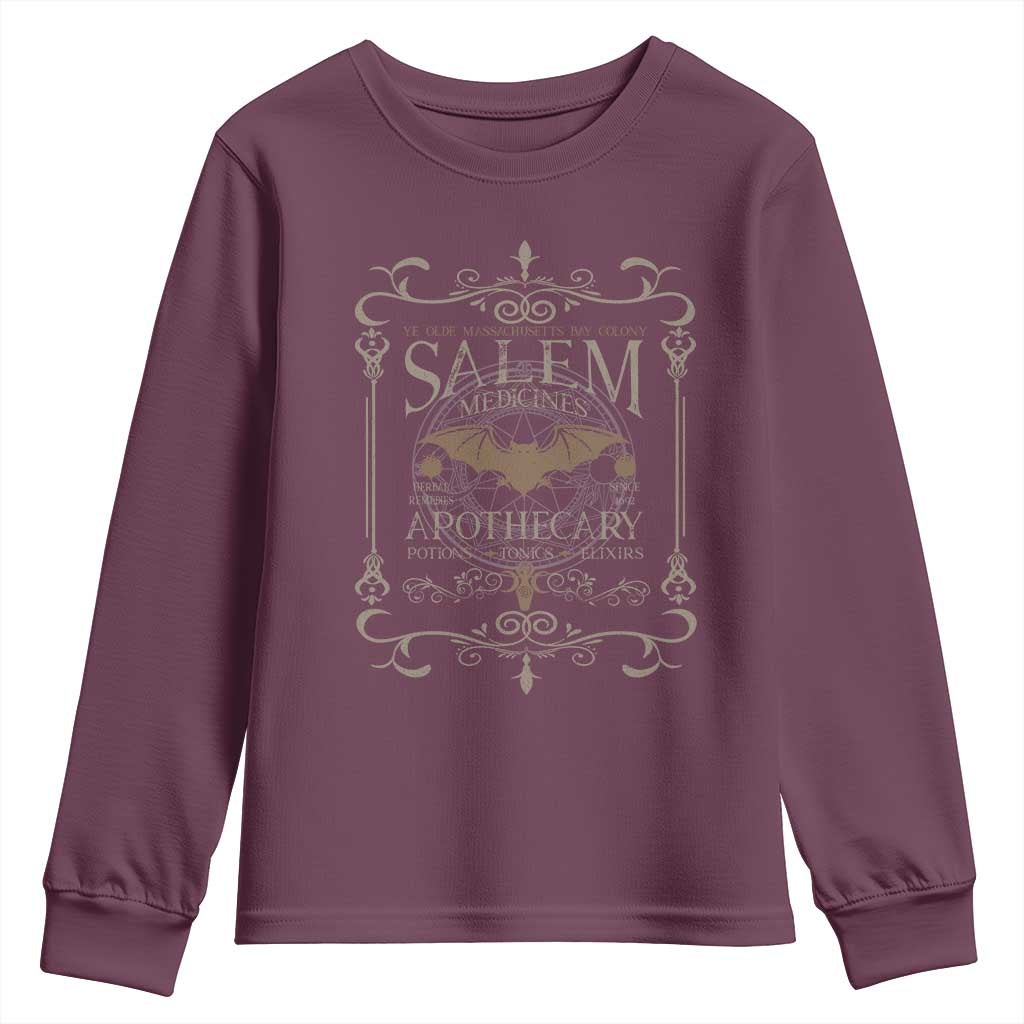 Halloween Salem Witch Youth Sweatshirt Salem Medicines Apothecary Potions Tonics Elixirs - Wonder Print Shop