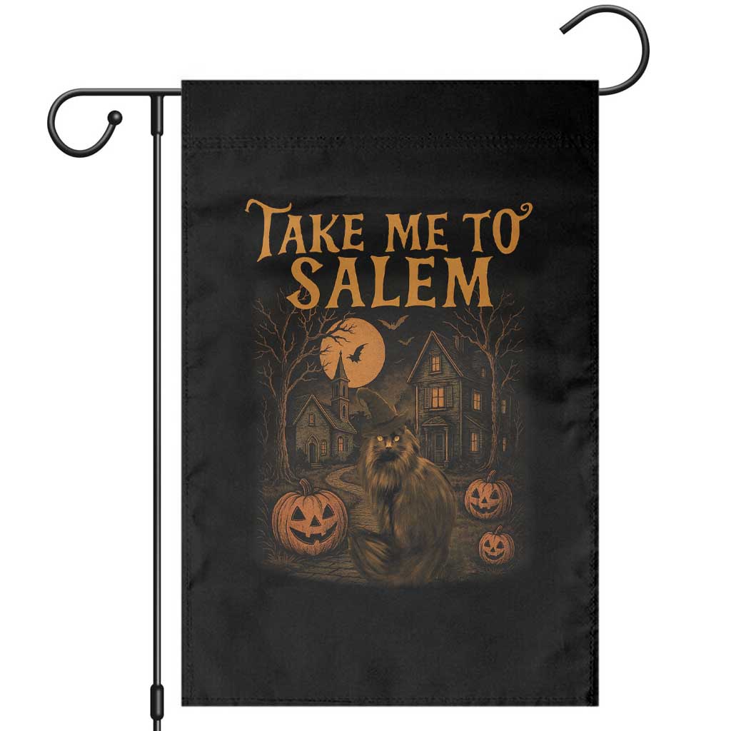 Take Me To Salem Garden Flag Halloween Witch Salem Trip Black Cat Spooky Season - Wonder Print Shop