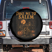Take Me To Salem Spare Tire Cover Halloween Witch Salem Trip Black Cat Spooky Season - Wonder Print Shop