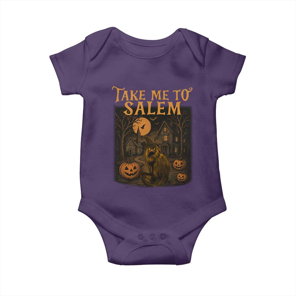 Take Me To Salem Baby Onesie Halloween Witch Salem Trip Black Cat Spooky Season - Wonder Print Shop