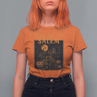 Take Me To Salem T Shirt For Women Halloween Witch Salem Trip Black Cat Spooky Season - Wonder Print Shop