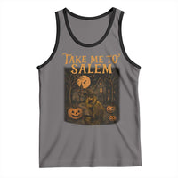 Take Me To Salem Tank Top Halloween Witch Salem Trip Black Cat Spooky Season - Wonder Print Shop