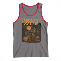 Take Me To Salem Tank Top Halloween Witch Salem Trip Black Cat Spooky Season - Wonder Print Shop