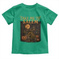 Take Me To Salem Toddler T Shirt Halloween Witch Salem Trip Black Cat Spooky Season - Wonder Print Shop
