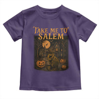 Take Me To Salem Toddler T Shirt Halloween Witch Salem Trip Black Cat Spooky Season - Wonder Print Shop