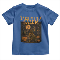 Take Me To Salem Toddler T Shirt Halloween Witch Salem Trip Black Cat Spooky Season - Wonder Print Shop