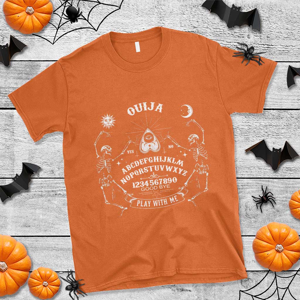 Ouija Board Spirit Board Occult Gothic Skeleton Halloween Pagan T Shirt - Wonder Print Shop