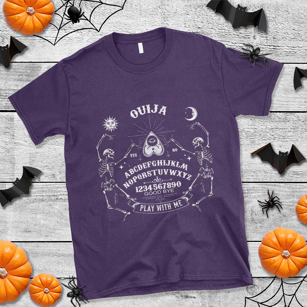 Ouija Board Spirit Board Occult Gothic Skeleton Halloween Pagan T Shirt - Wonder Print Shop