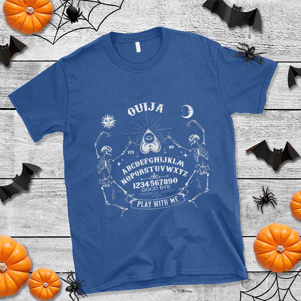 Ouija Board Spirit Board Occult Gothic Skeleton Halloween Pagan T Shirt - Wonder Print Shop