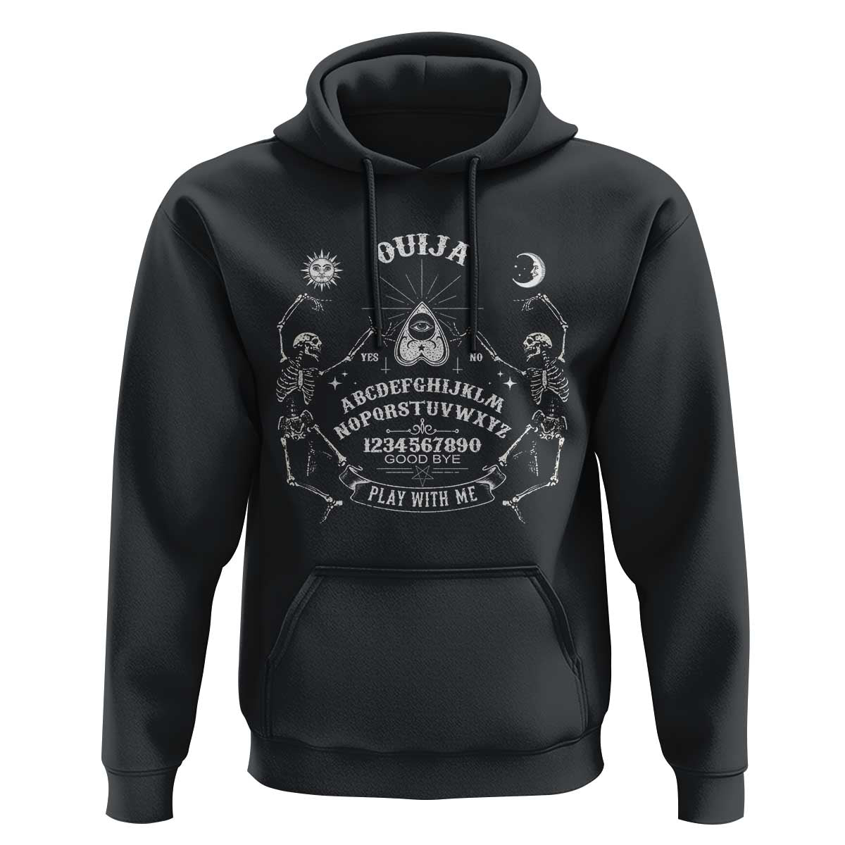 Ouija Board Spirit Board Occult Gothic Skeleton Halloween Pagan Hoodie - Wonder Print Shop