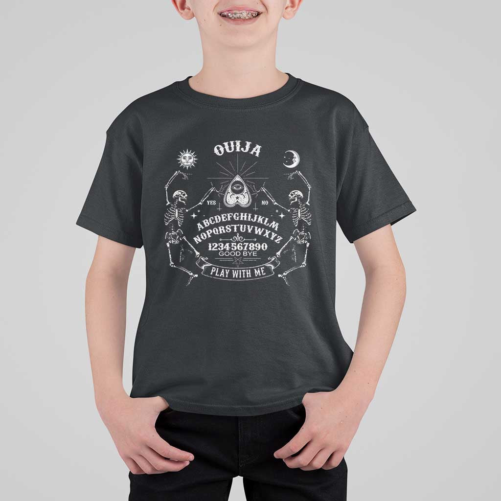 Ouija Board Spirit Board Occult Gothic Skeleton Halloween Pagan T Shirt For Kid - Wonder Print Shop