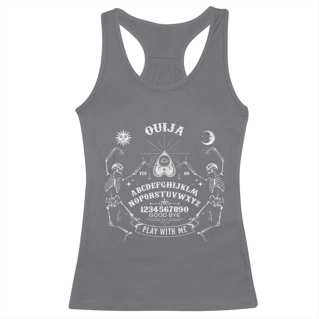 Ouija Board Spirit Board Occult Gothic Skeleton Halloween Pagan Racerback Tank Top - Wonder Print Shop