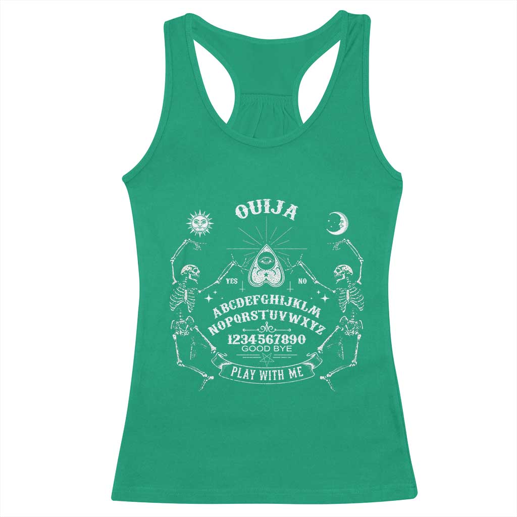 Ouija Board Spirit Board Occult Gothic Skeleton Halloween Pagan Racerback Tank Top - Wonder Print Shop