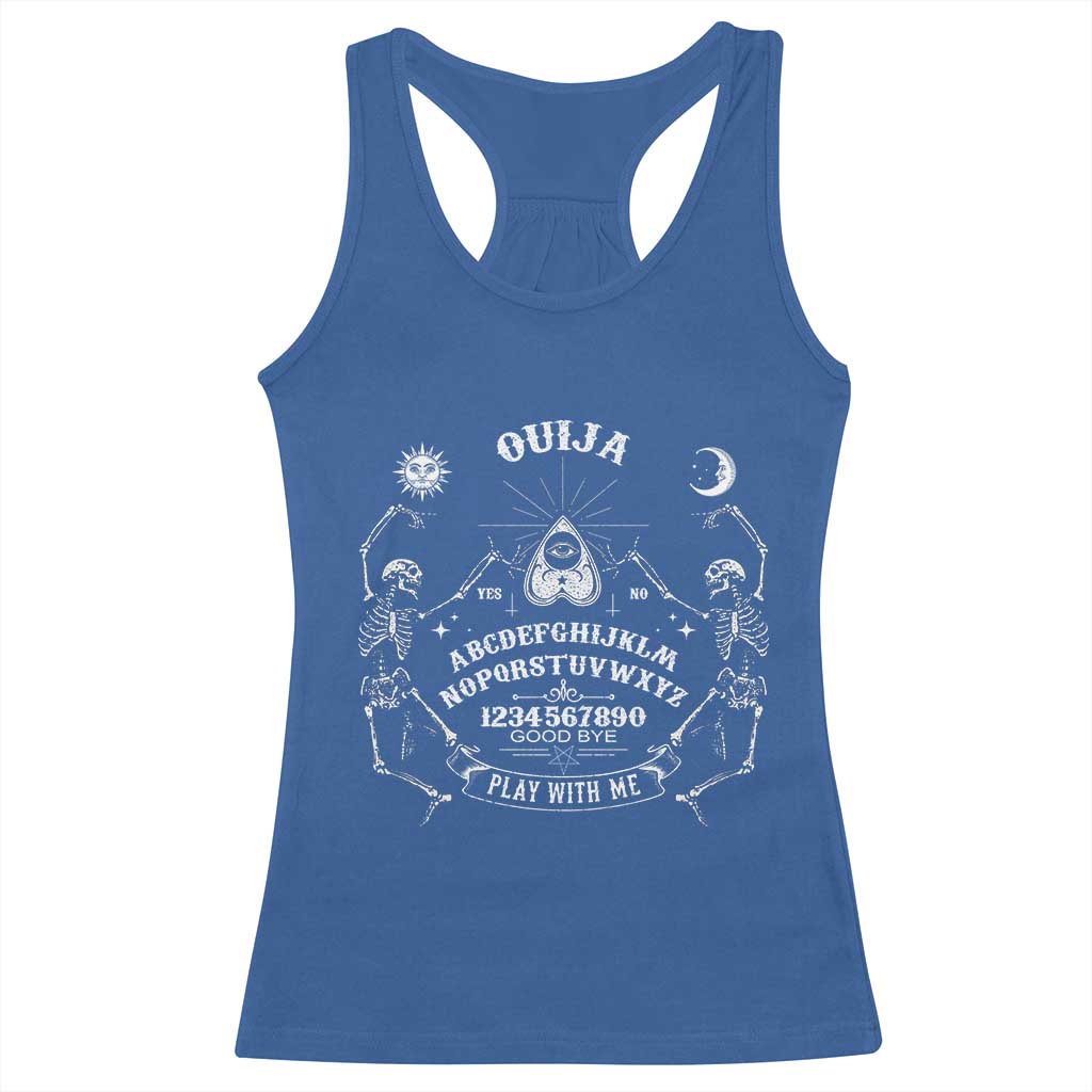 Ouija Board Spirit Board Occult Gothic Skeleton Halloween Pagan Racerback Tank Top - Wonder Print Shop