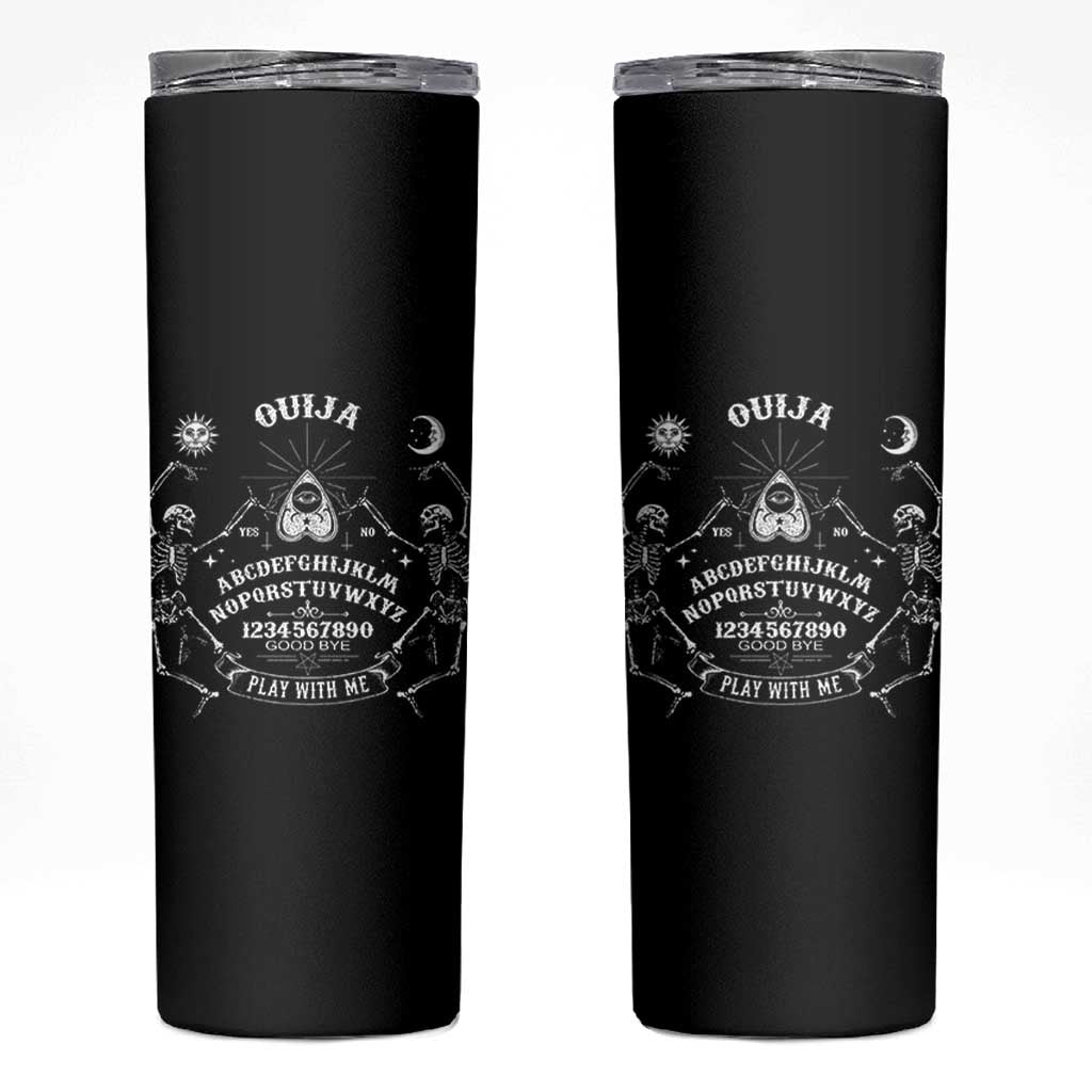Ouija Board Spirit Board Occult Gothic Skeleton Halloween Pagan Skinny Tumbler - Wonder Print Shop