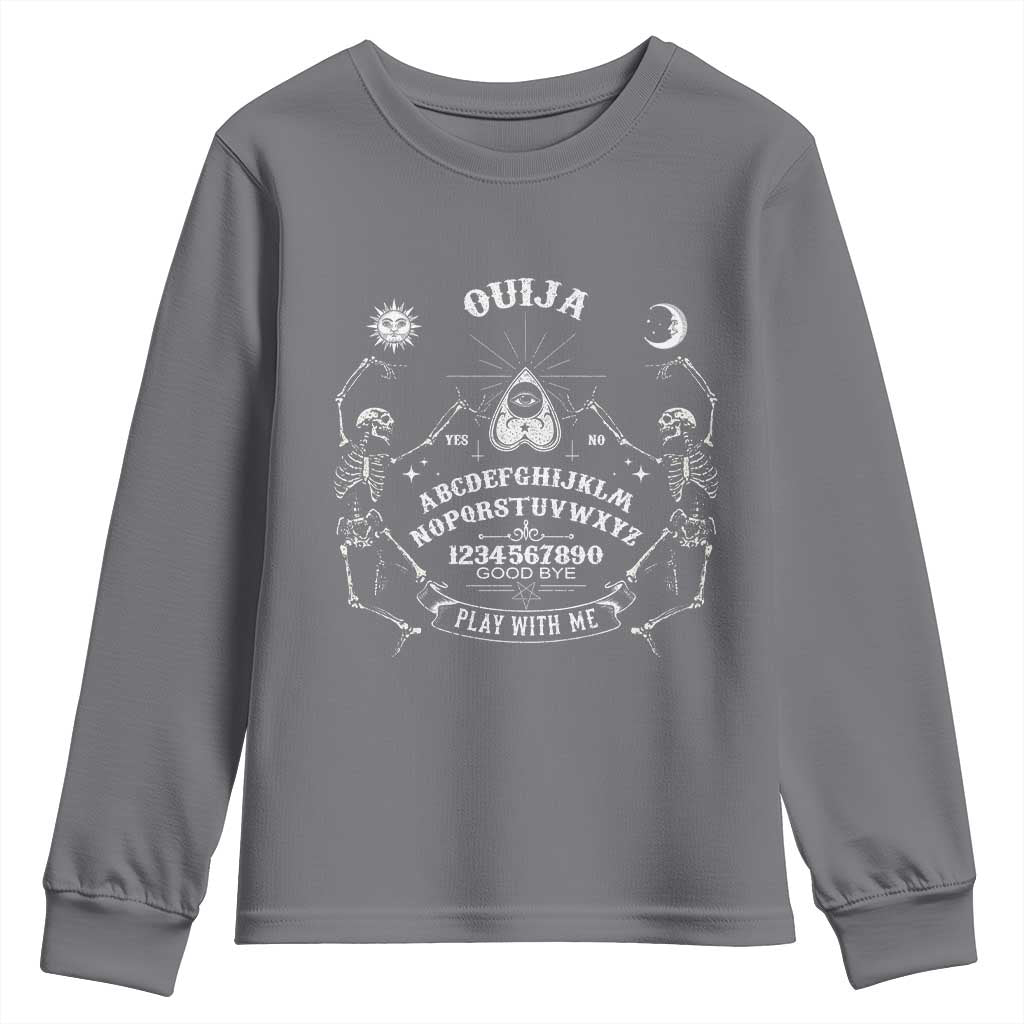 Ouija Board Spirit Board Occult Gothic Skeleton Halloween Pagan Youth Sweatshirt - Wonder Print Shop