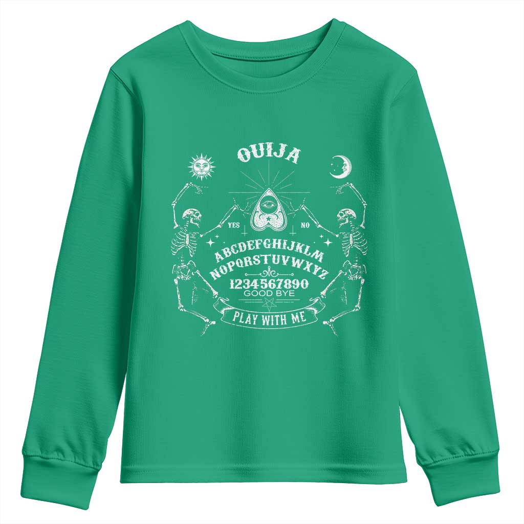 Ouija Board Spirit Board Occult Gothic Skeleton Halloween Pagan Youth Sweatshirt - Wonder Print Shop