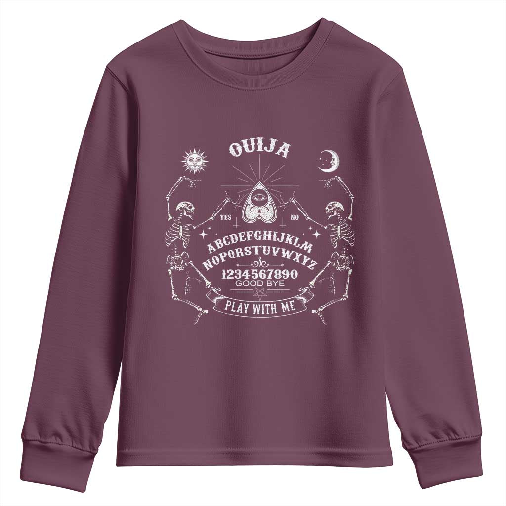 Ouija Board Spirit Board Occult Gothic Skeleton Halloween Pagan Youth Sweatshirt - Wonder Print Shop
