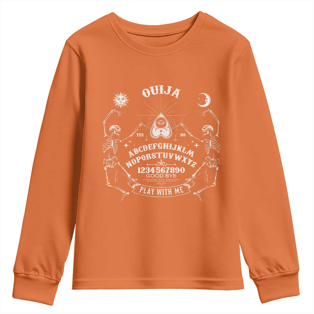 Ouija Board Spirit Board Occult Gothic Skeleton Halloween Pagan Youth Sweatshirt - Wonder Print Shop