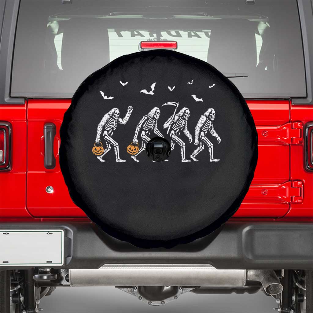 Funny Halloween Bigfoot Spare Tire Cover Skeleton Sasquatch Jack O Lantern - Wonder Print Shop