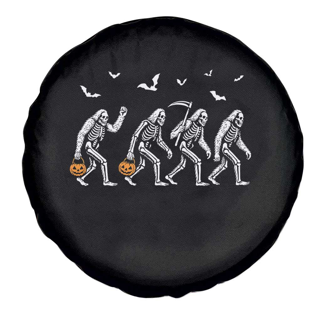 Funny Halloween Bigfoot Spare Tire Cover Skeleton Sasquatch Jack O Lantern - Wonder Print Shop