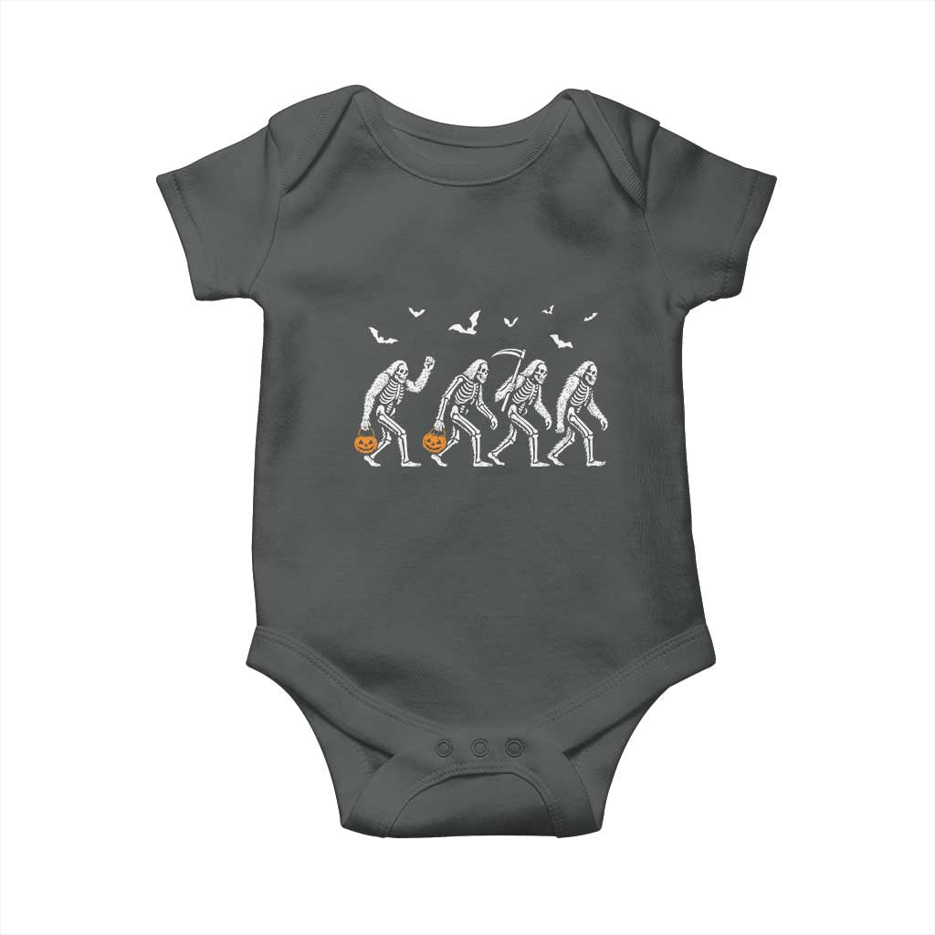 Funny Halloween Bigfoot Baby Onesie Skeleton Sasquatch Jack O Lantern - Wonder Print Shop