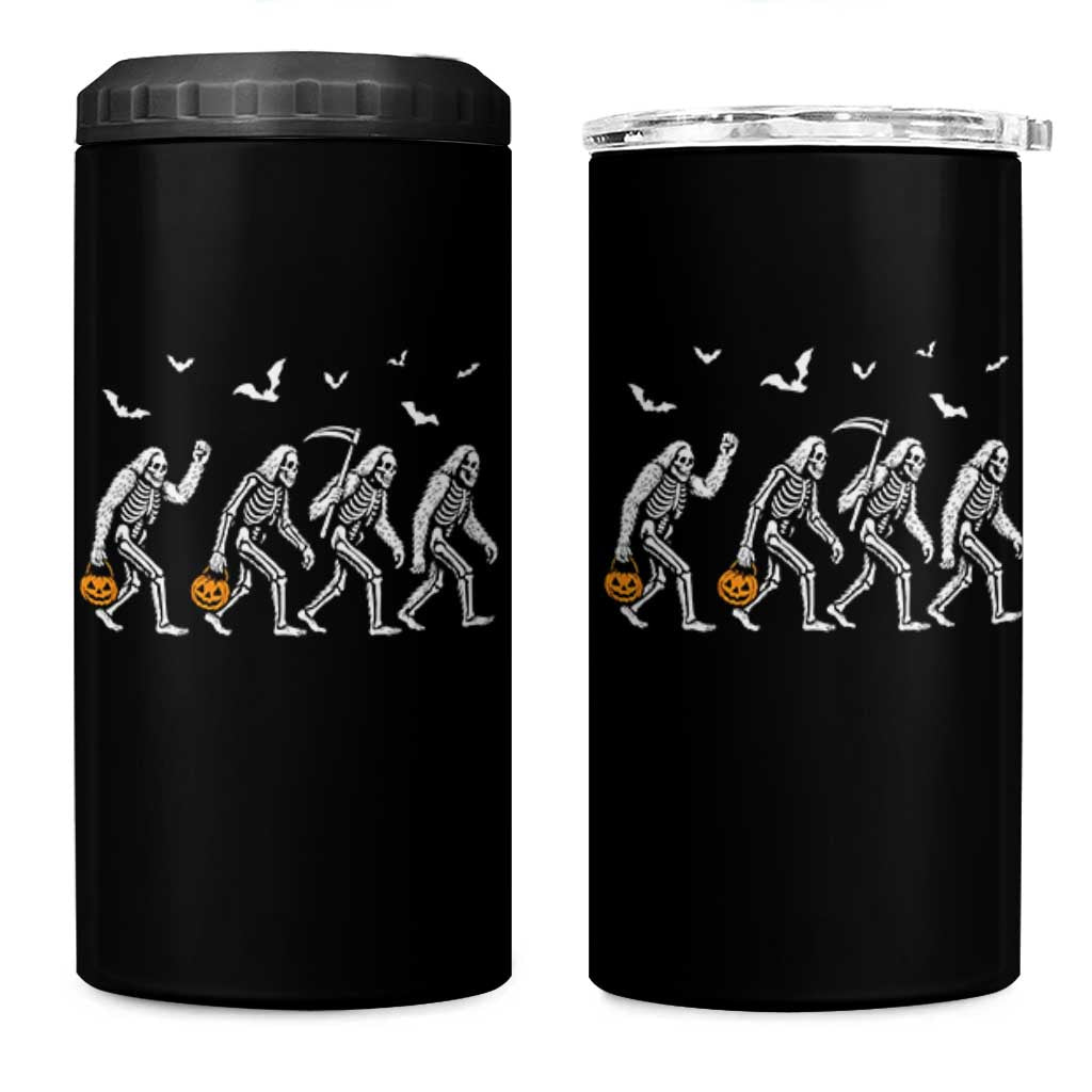 Funny Halloween Bigfoot 4 in 1 Can Cooler Tumbler Skeleton Sasquatch Jack O Lantern - Wonder Print Shop