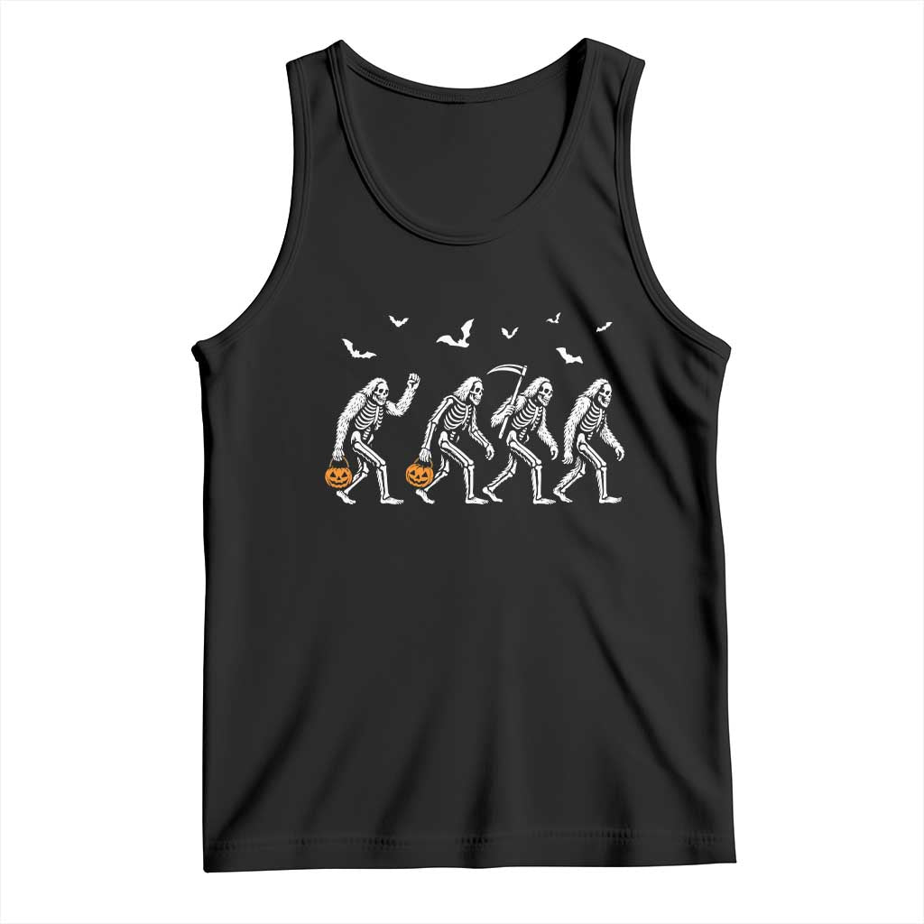 Funny Halloween Bigfoot Tank Top Skeleton Sasquatch Jack O Lantern - Wonder Print Shop