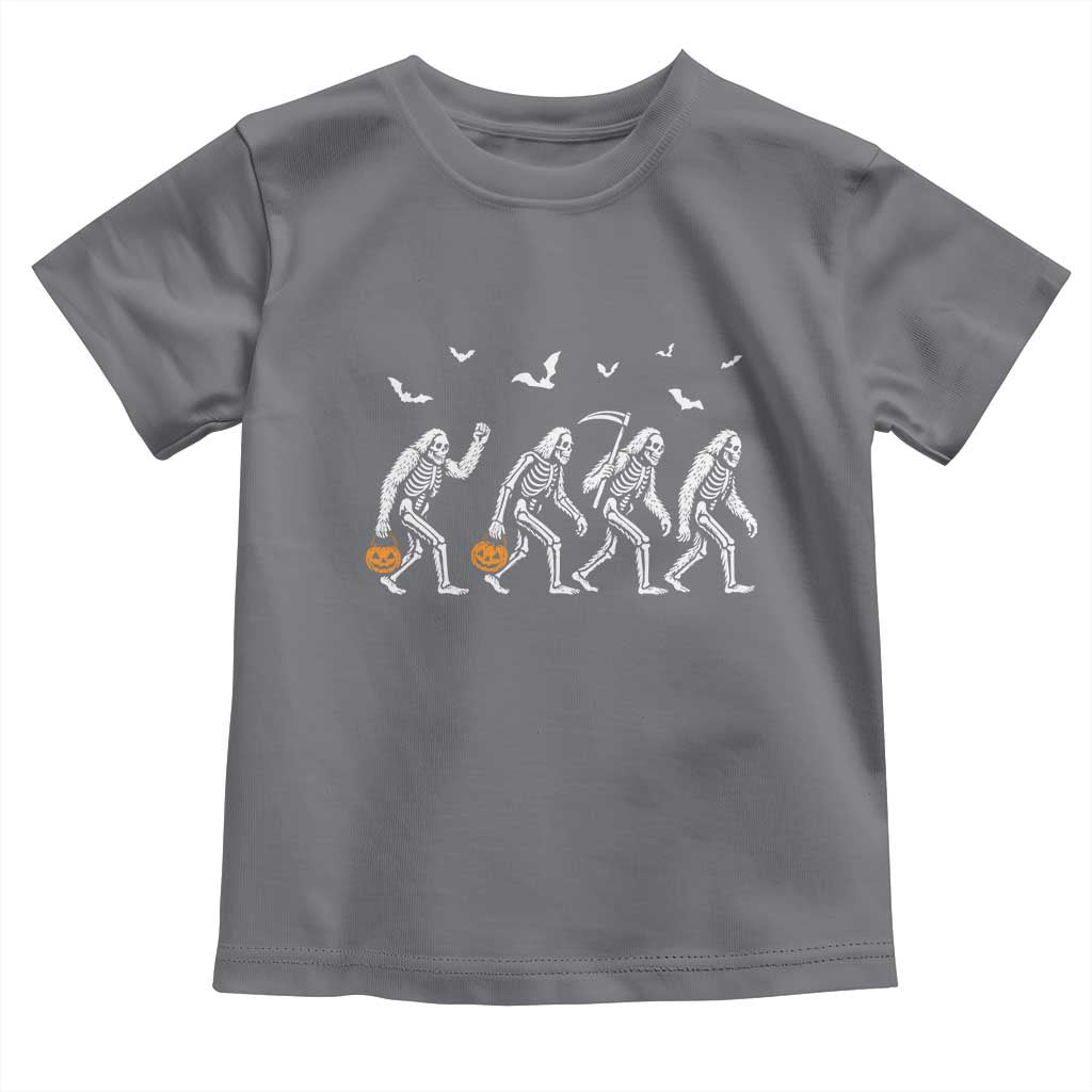Funny Halloween Bigfoot Toddler T Shirt Skeleton Sasquatch Jack O Lantern - Wonder Print Shop