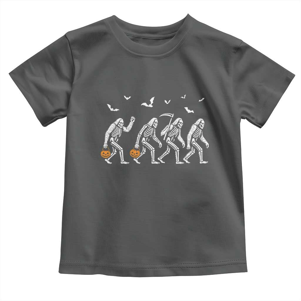 Funny Halloween Bigfoot Toddler T Shirt Skeleton Sasquatch Jack O Lantern - Wonder Print Shop