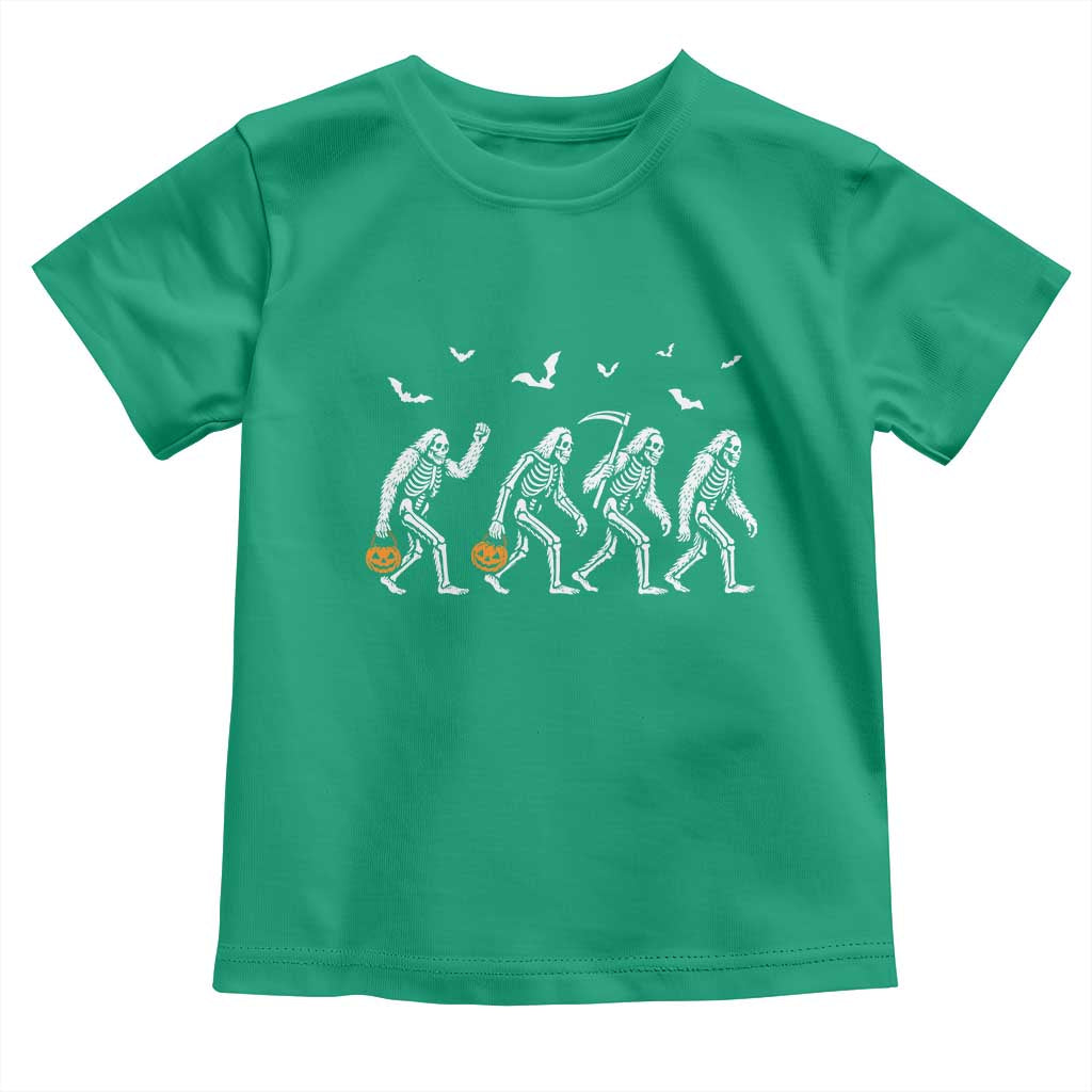Funny Halloween Bigfoot Toddler T Shirt Skeleton Sasquatch Jack O Lantern - Wonder Print Shop
