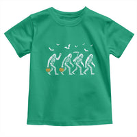 Funny Halloween Bigfoot Toddler T Shirt Skeleton Sasquatch Jack O Lantern - Wonder Print Shop