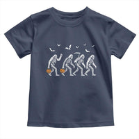 Funny Halloween Bigfoot Toddler T Shirt Skeleton Sasquatch Jack O Lantern - Wonder Print Shop