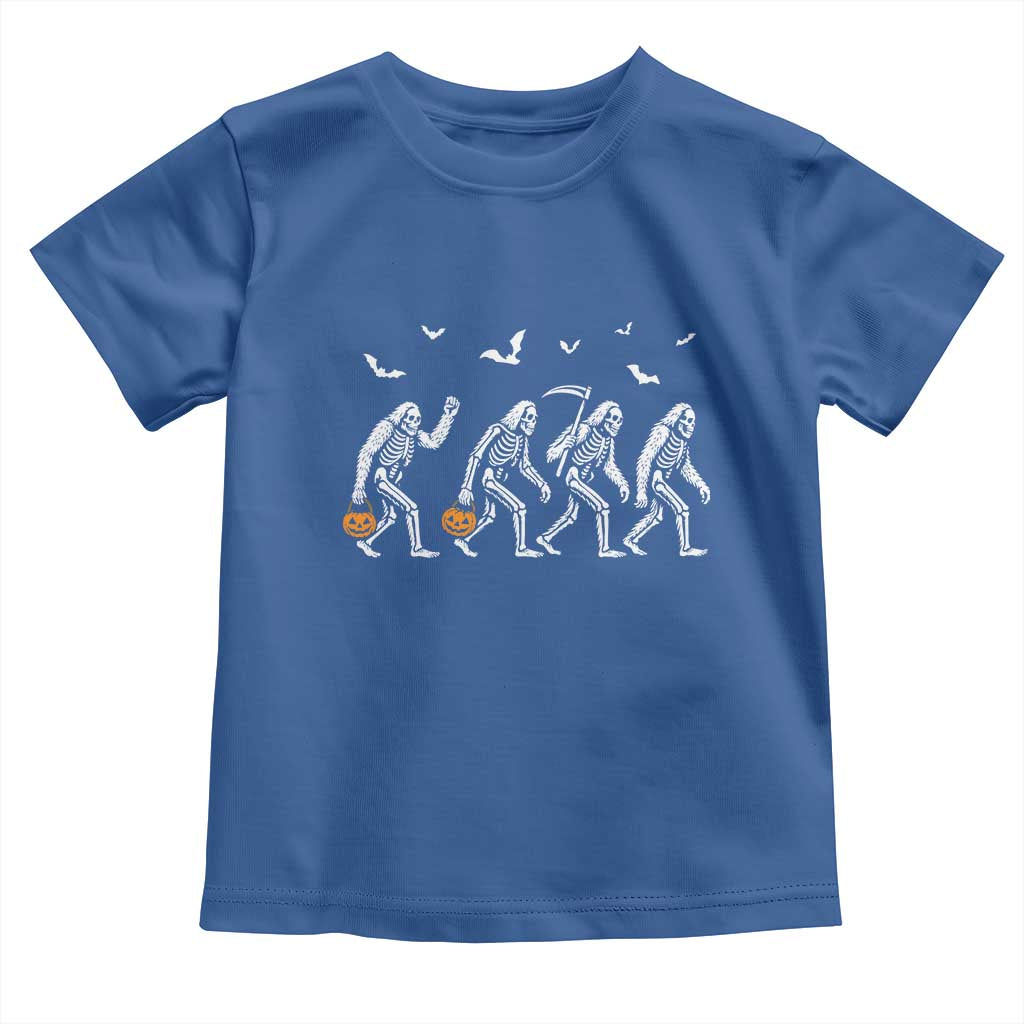 Funny Halloween Bigfoot Toddler T Shirt Skeleton Sasquatch Jack O Lantern - Wonder Print Shop