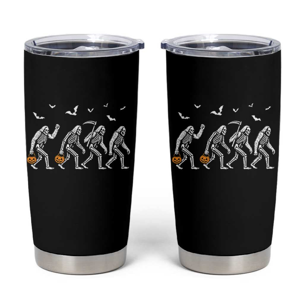 Funny Halloween Bigfoot Tumbler Cup Skeleton Sasquatch Jack O Lantern - Wonder Print Shop