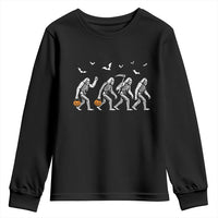 Funny Halloween Bigfoot Youth Sweatshirt Skeleton Sasquatch Jack O Lantern - Wonder Print Shop