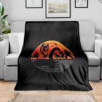 Funny Halloween Cryptid Folklore Bigfoot Alien Mothman Throw Blanket - Wonder Print Shop