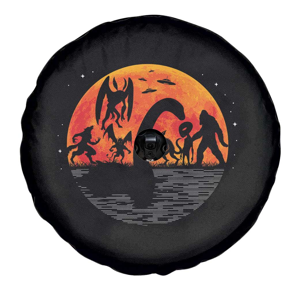 Funny Halloween Cryptid Folklore Bigfoot Alien Mothman Spare Tire Cover - Wonder Print Shop