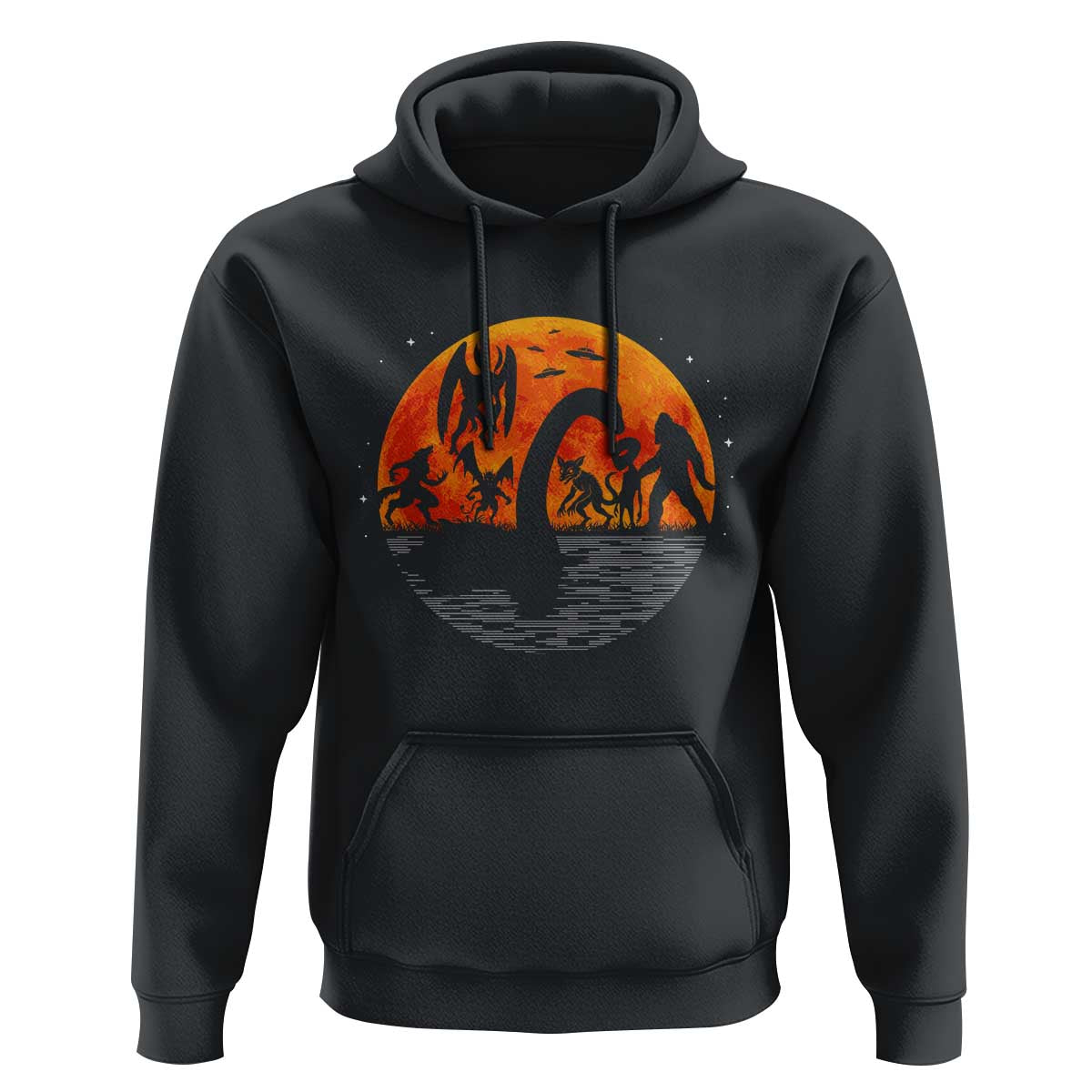 Funny Halloween Cryptid Folklore Bigfoot Alien Mothman Hoodie - Wonder Print Shop