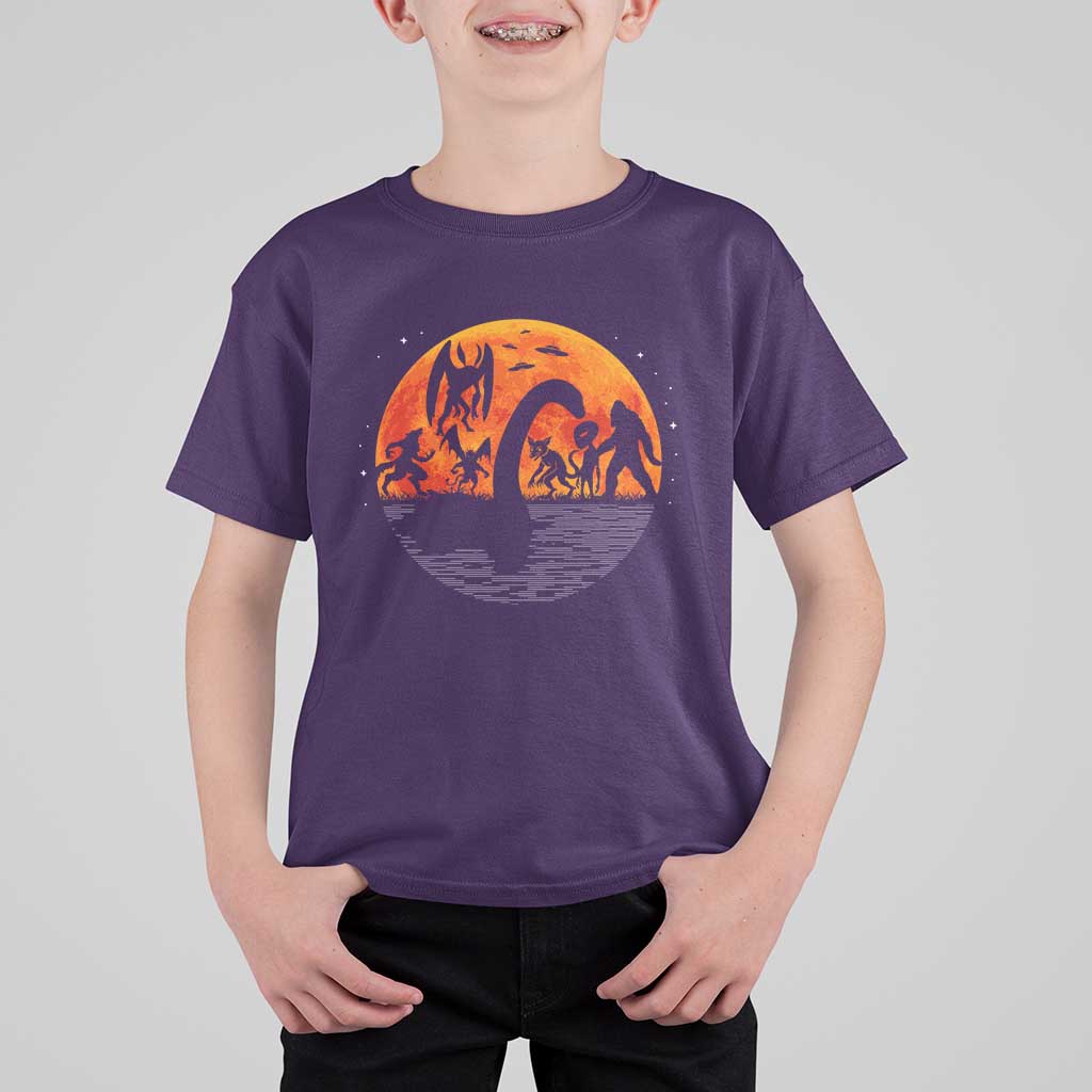 Funny Halloween Cryptid Folklore Bigfoot Alien Mothman T Shirt For Kid - Wonder Print Shop