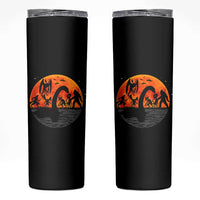 Funny Halloween Cryptid Folklore Bigfoot Alien Mothman Skinny Tumbler - Wonder Print Shop