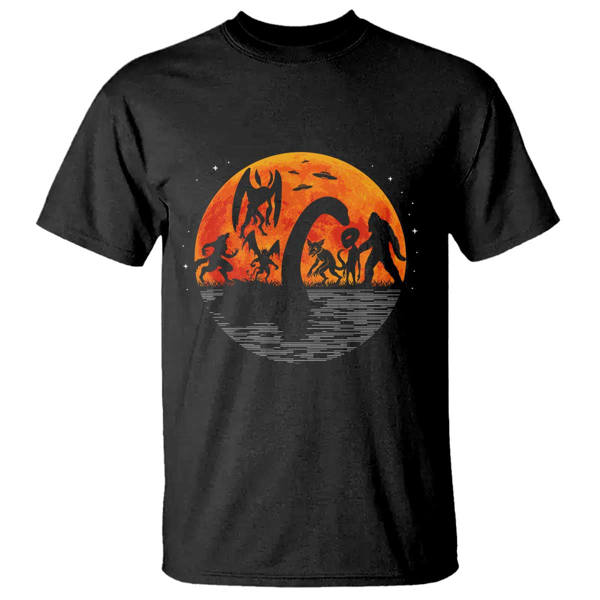 Funny Halloween Cryptid Folklore Bigfoot Alien Mothman T Shirt - Wonder Print Shop