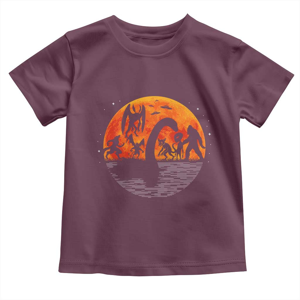 Funny Halloween Cryptid Folklore Bigfoot Alien Mothman Toddler T Shirt - Wonder Print Shop