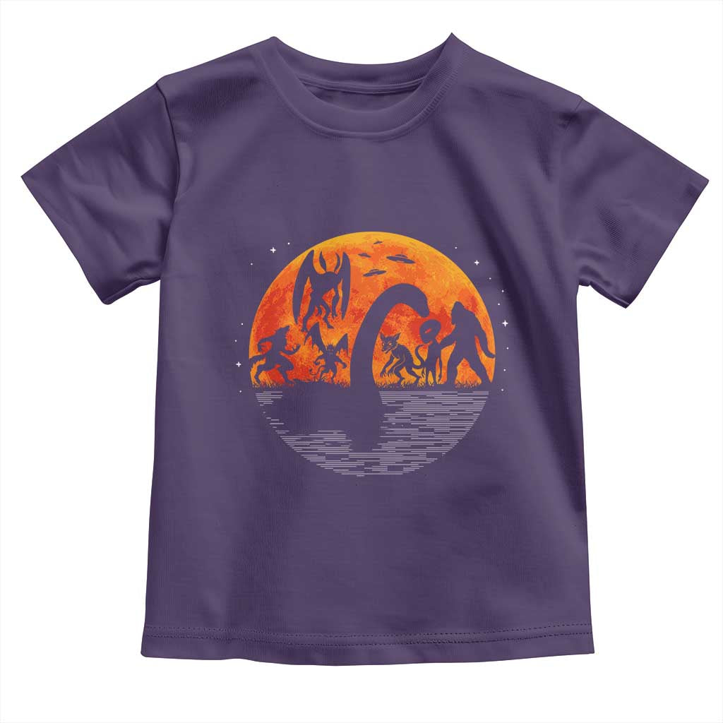 Funny Halloween Cryptid Folklore Bigfoot Alien Mothman Toddler T Shirt - Wonder Print Shop