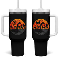 Funny Halloween Cryptid Folklore Bigfoot Alien Mothman Tumbler With Handle - Wonder Print Shop